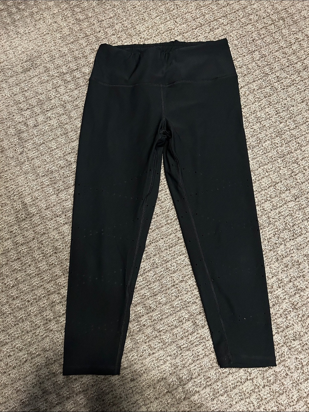 RBX Black Performance Leggings with Perforations on legs